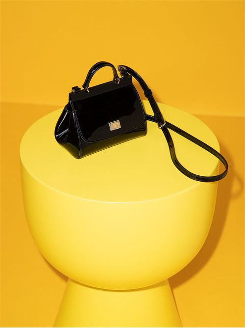 Borsa bambina in vernice nera mini sicily Dolce & Gabbana Kids | EB0003A106780999